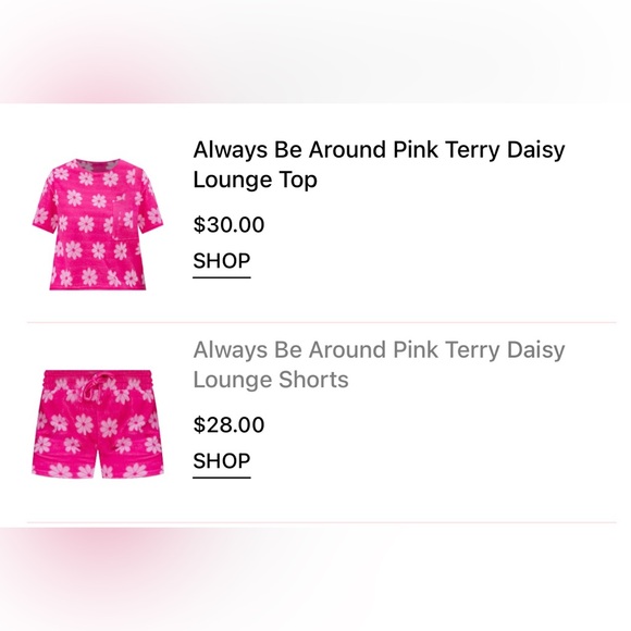 Matching Pink Lily Pajama set - Picture 2 of 2